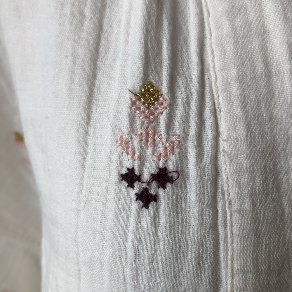 Lucky Brand Cream Open-Front Embroidered Kimono Jacket - Picture 5 of 12